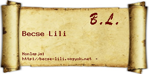 Becse Lili névjegykártya